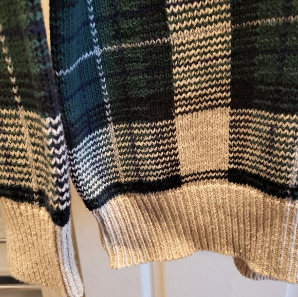 Vintage Y2K Nautica Men's Multicolor Plaid Crewneck Cotton Sweater Size Medium - Picture 5 of 5